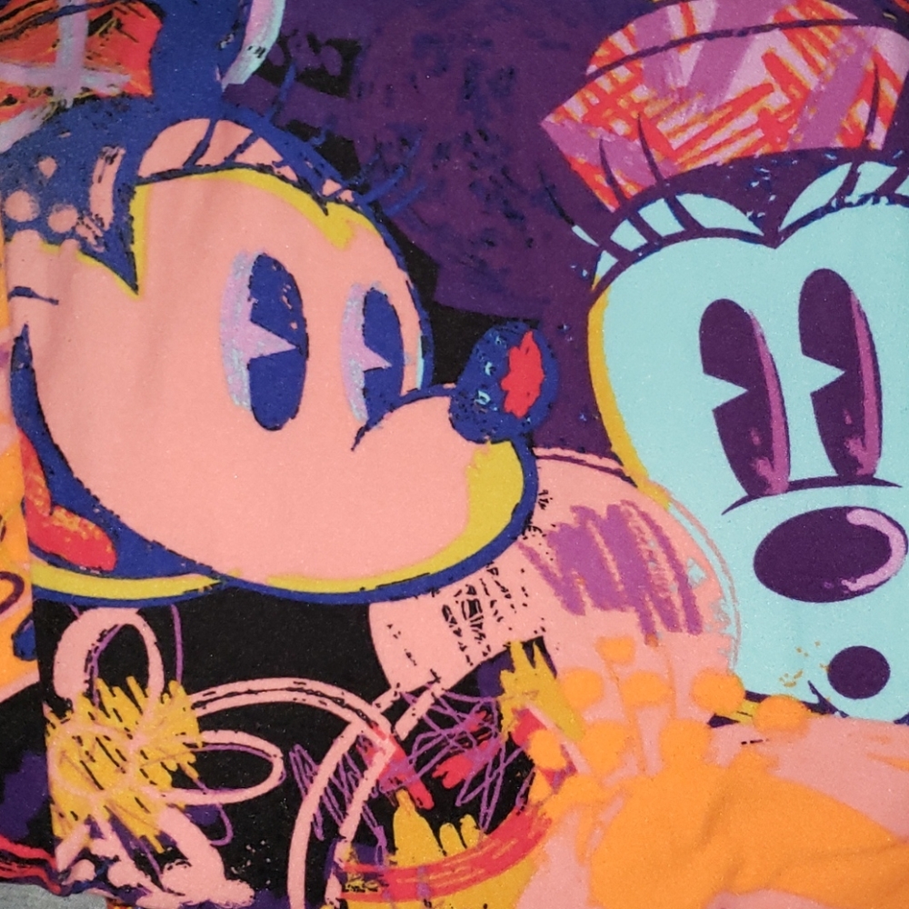 LuLaRoe Mickey Mouse Tall and Curvy Leggings - Picture 1 of 4